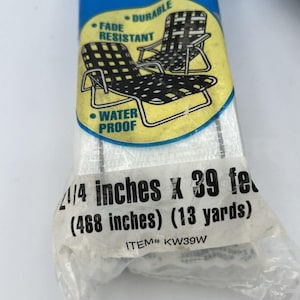 NEW Oceanside Vintage Aluminum Lawn Chair Re-Web Kit White Grey 39&#39; One Chair