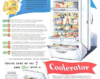 Vtg Coolerator Kühlschrank Print Ad Duluth Minnesota Retro 1940er Jahre Küche
