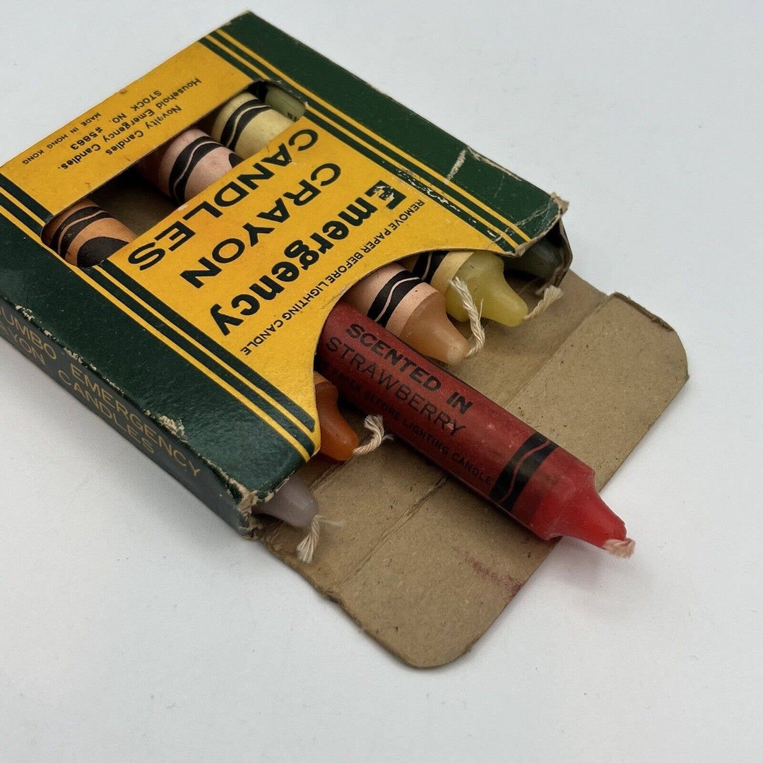 Set 6 Vintage Jumbo Emergency Crayon Novelty Candles With Box Etsy