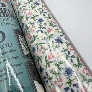 2 Rollen Vtg Con-Tact Kontaktklebeband 2002 Villa Flora Blau Rosa Gelb