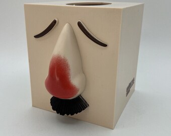 Puffs Tissue Red Nose Mustache Box Cover ENTEX VTG 1987 Medicine Promo Pharm