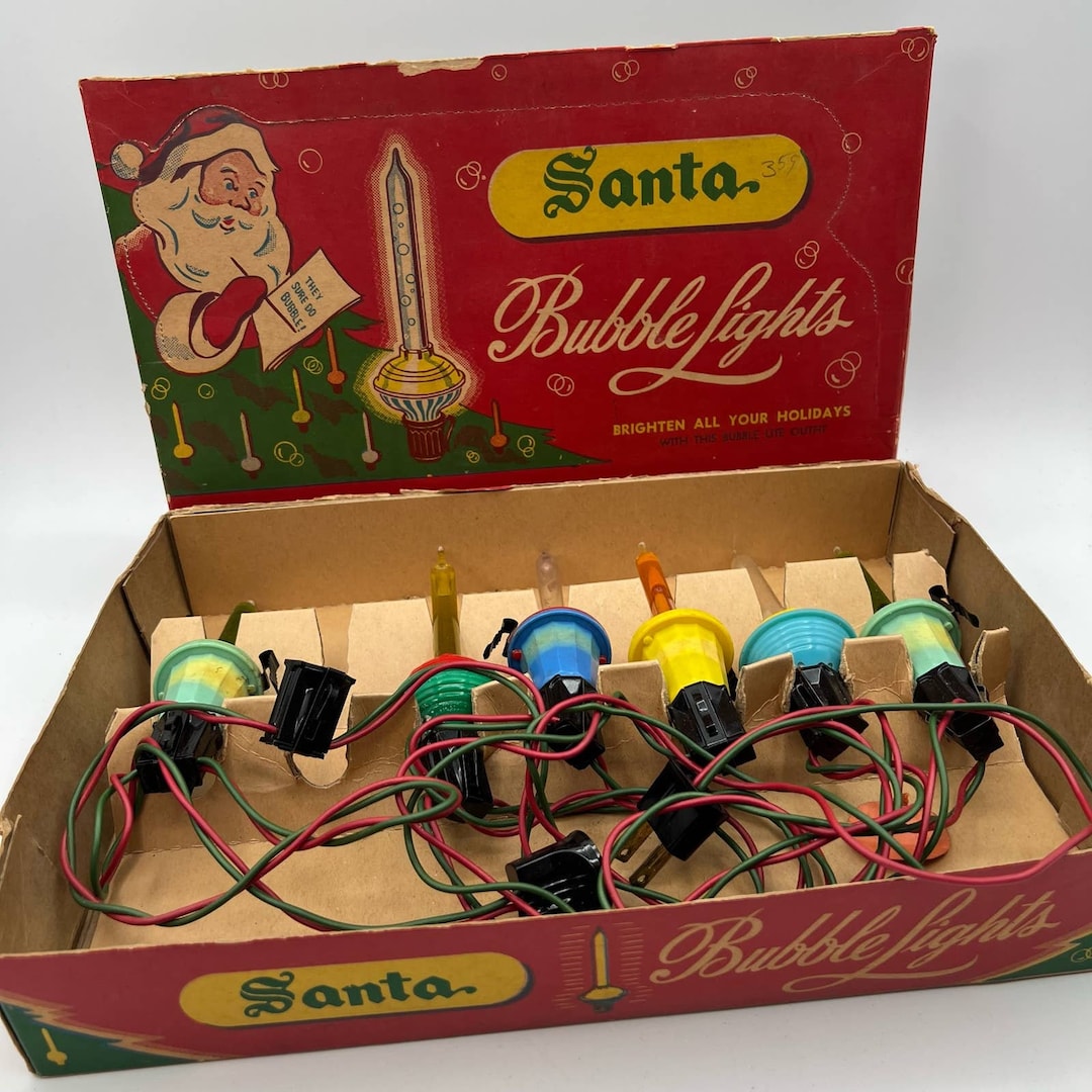 Vintage Timco Bubble Christmas Lights 7 Bulb String Working Etsy