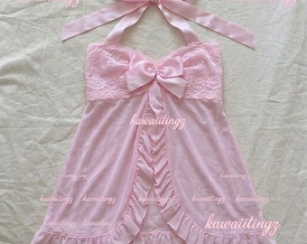 Dollette Coquette Bow Pink Satin Dress