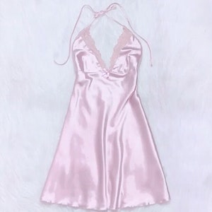 Coquette dollette dolly  pink satin slip dress