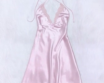 Coquette dollette dolly  pink satin slip dress
