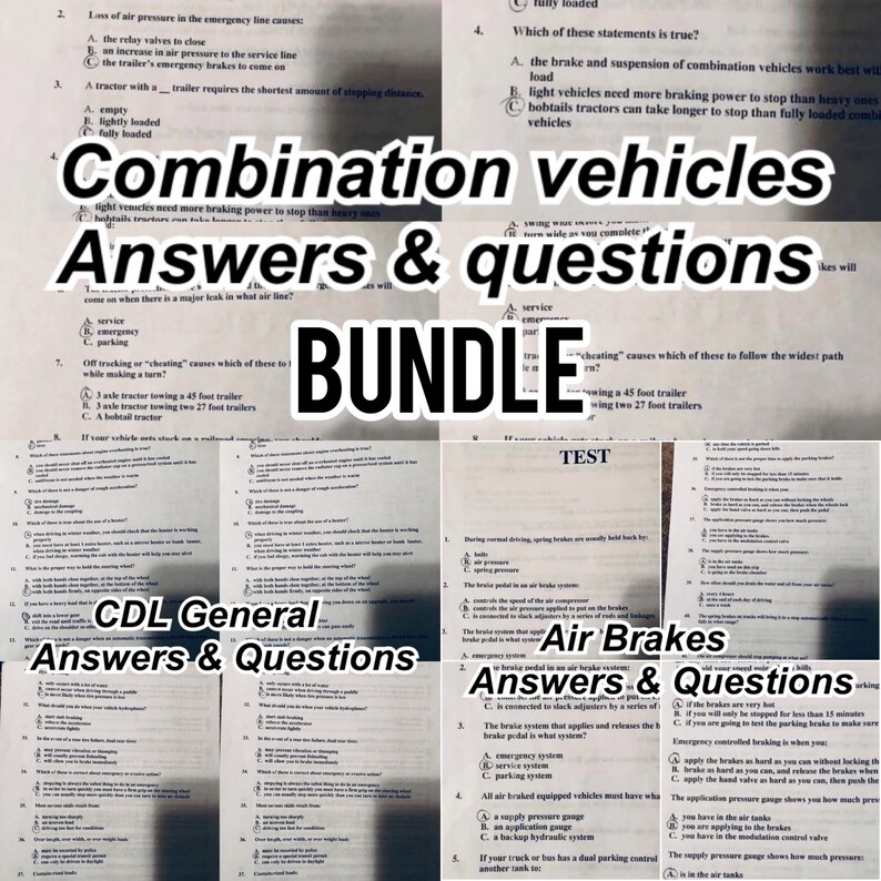 CDL General, Air Brakes, Combination Bundle PDF Etsy
