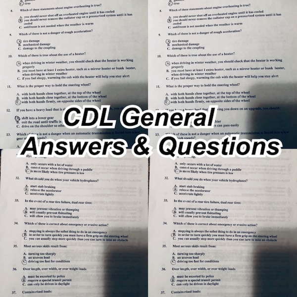 CDL General Knowledge Test Answers & Question PDF