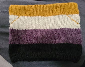 Nonbinary Pride Cat Ears Hat Big Stripes