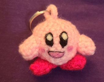 Crochet Kirby Keychain