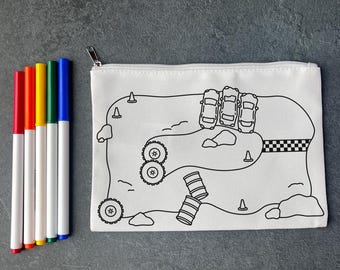 Monster Truck Pouch Play Mat | Travel Toy for Kids