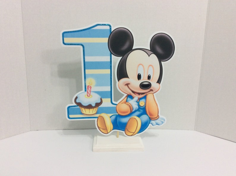 1 Ft Bebe Mickey Mouse Centro De Mesa Primer Cumpleanos Etsy
