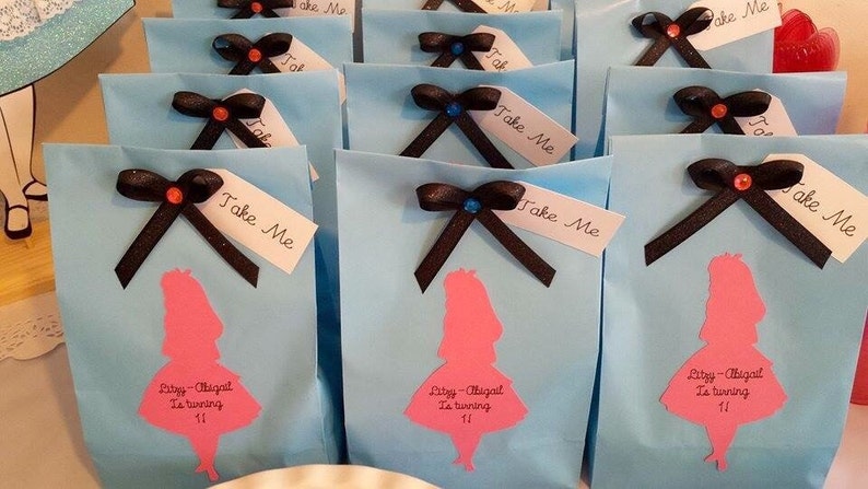 Alice in wonderland Personalized Favor Bags or ANY | Etsy