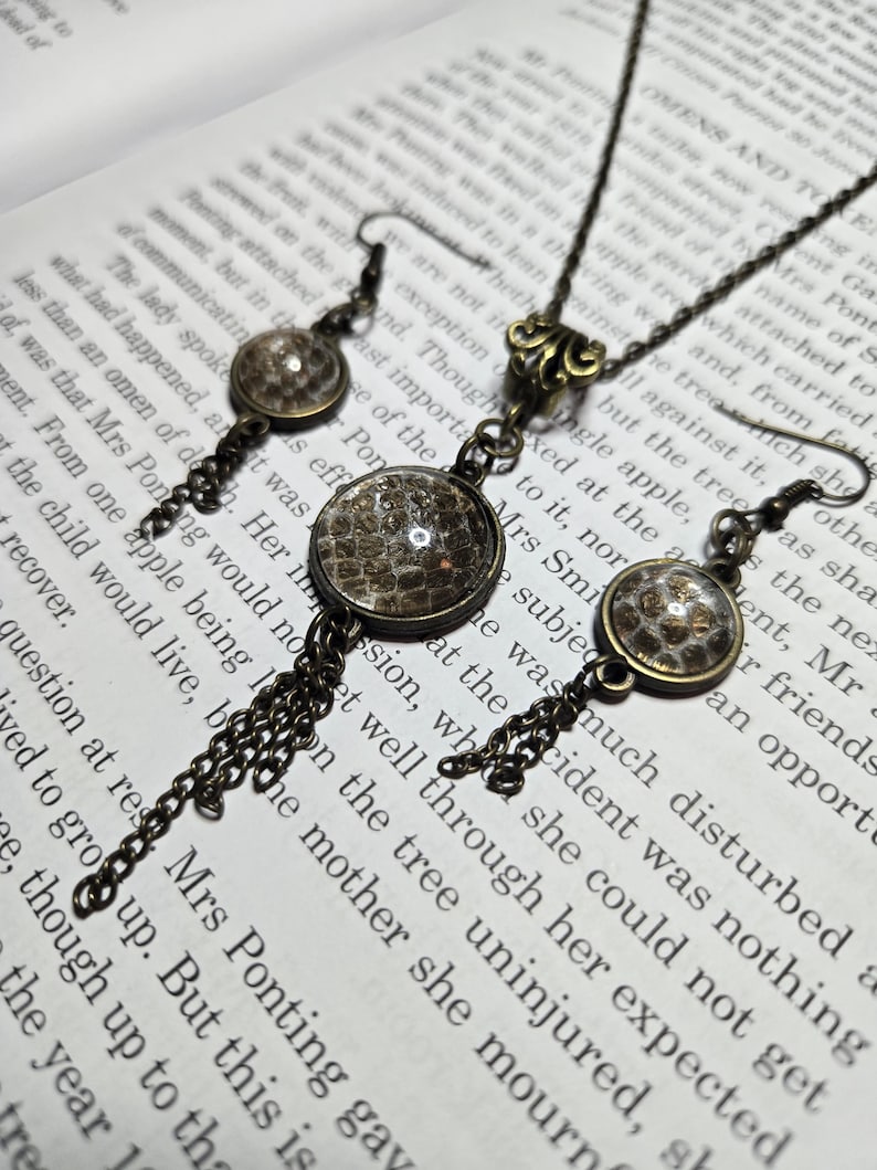 Real Ball Python Shed Jewelry Set – Snake Skin Necklace & Earrings ...