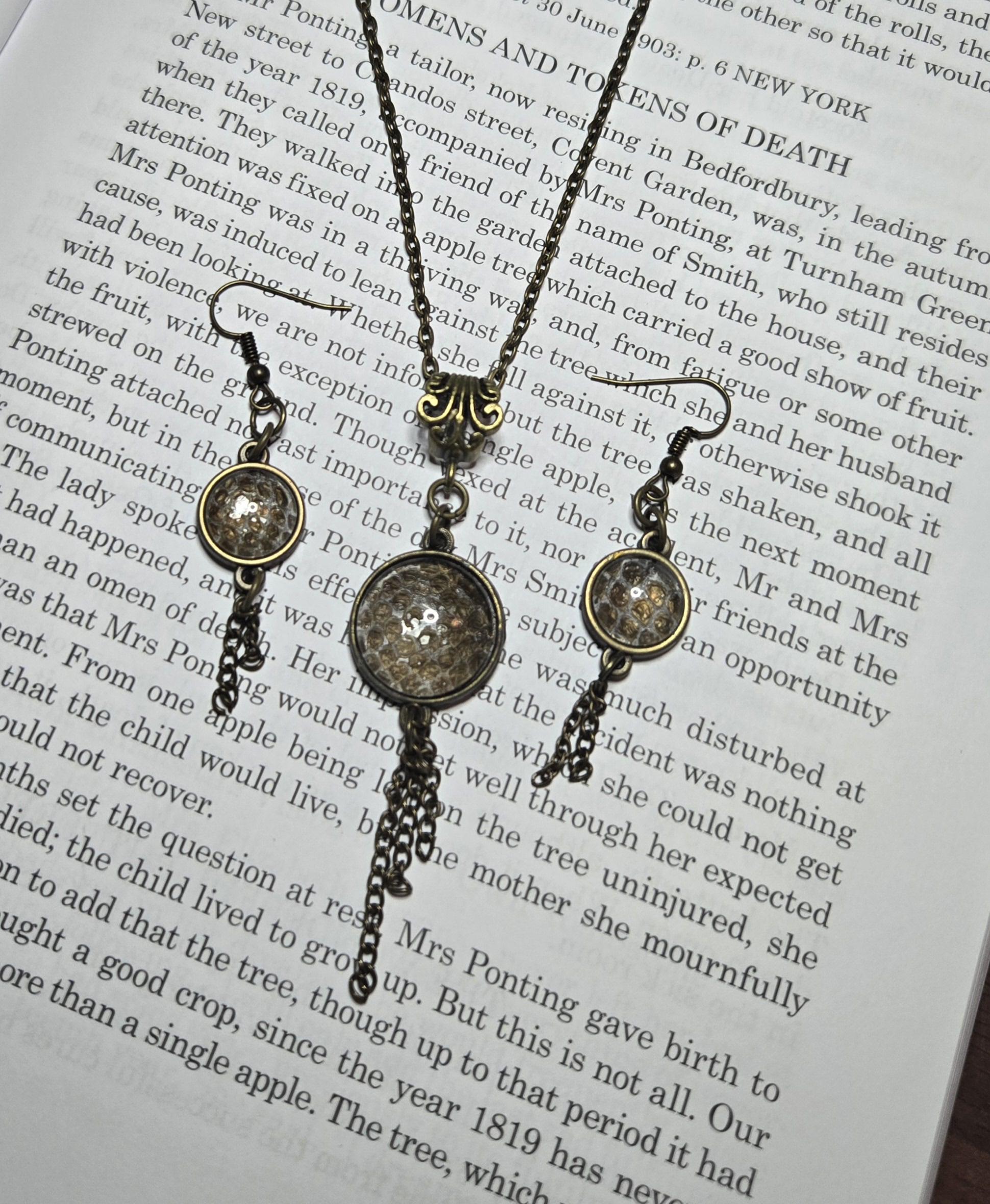 Real Ball Python Shed Jewelry Set – Snake Skin Necklace & Earrings ...