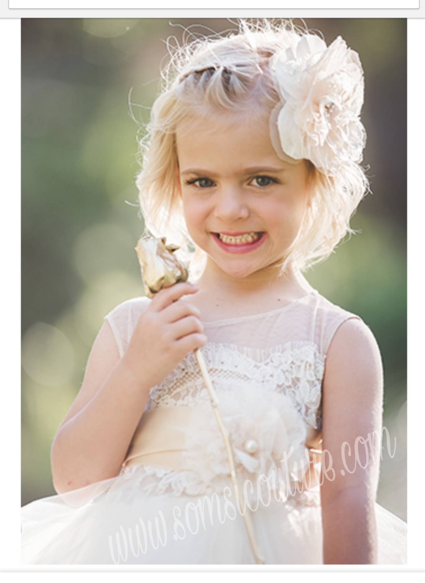 flowergirl dress 'Portia' tea length poufy ivory Etsy