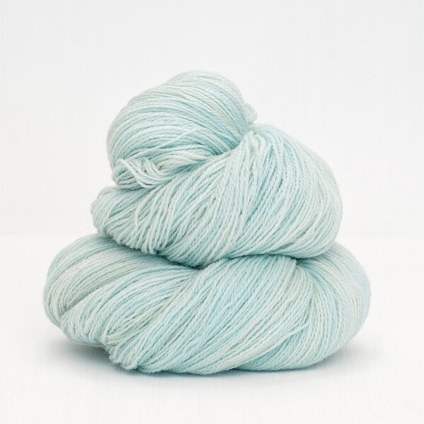 Vintage Glass - Hand Dyed Lace Weight 100% Merino Wool Yarn in Pale Aqua