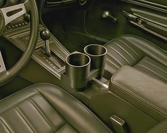 C3 Corvette Dual Cup Holder 1968-1982 Black 3D Printed Center Console Insert