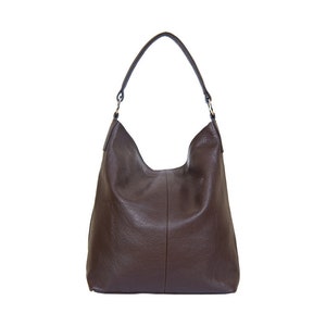 Leather Bag HOBO, big leather bag, brown leather women bag, brown