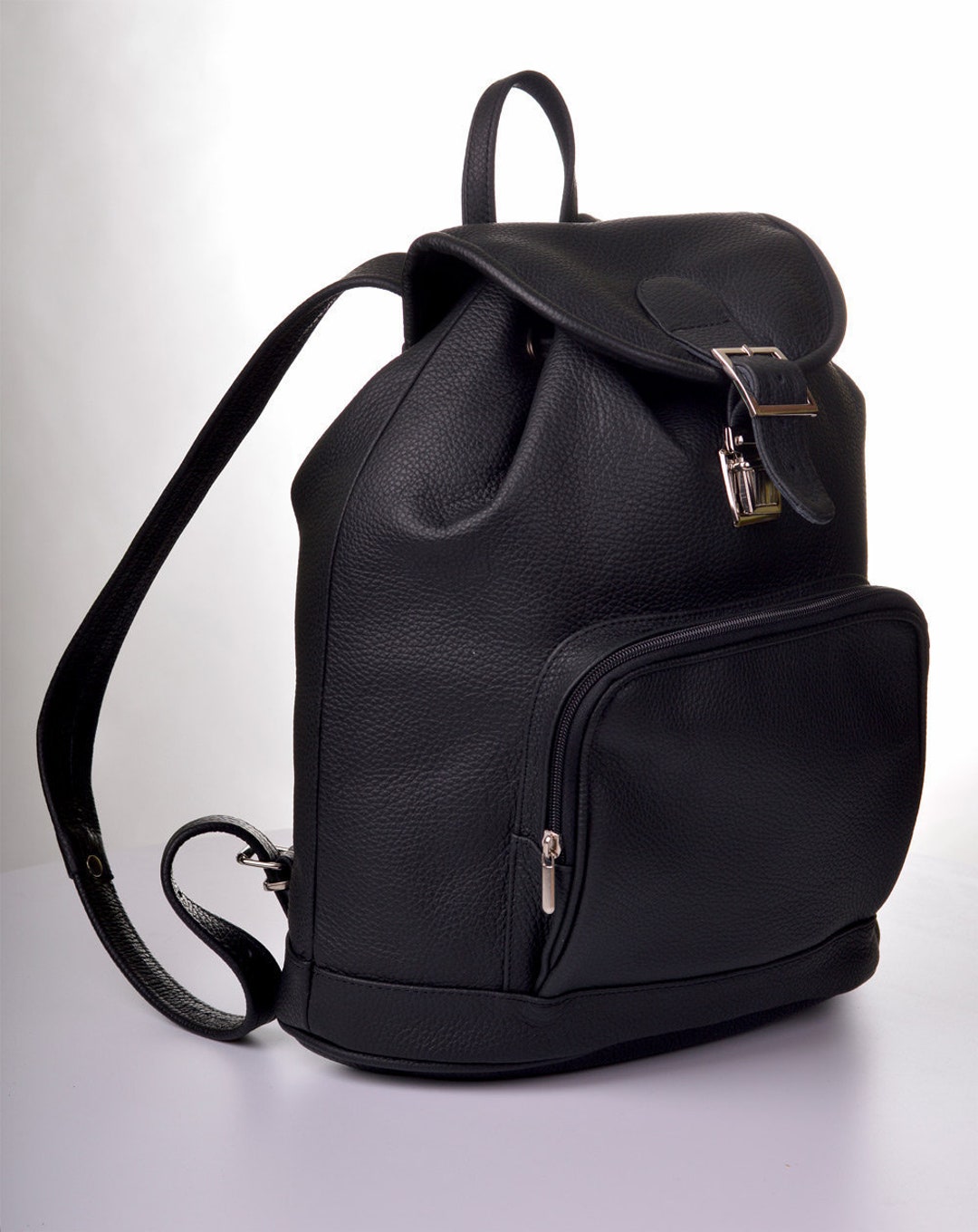 Leather Large Backpack Leather Handmade Black Backpack - Etsy