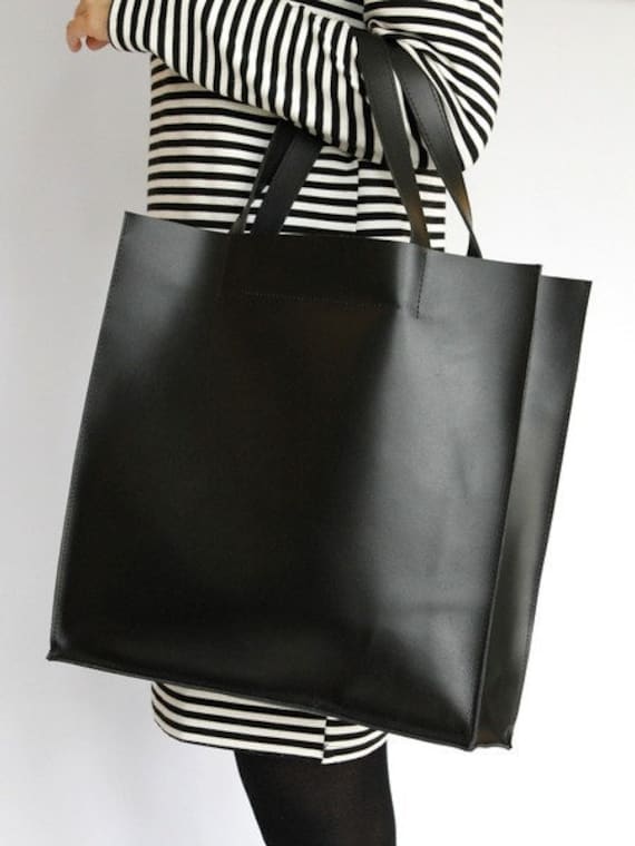 big black leather shoulder bags