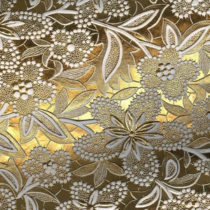 Embossed Foiled Metallic Paper - Bloom Pattern, Floral, Flower - Select your colour option