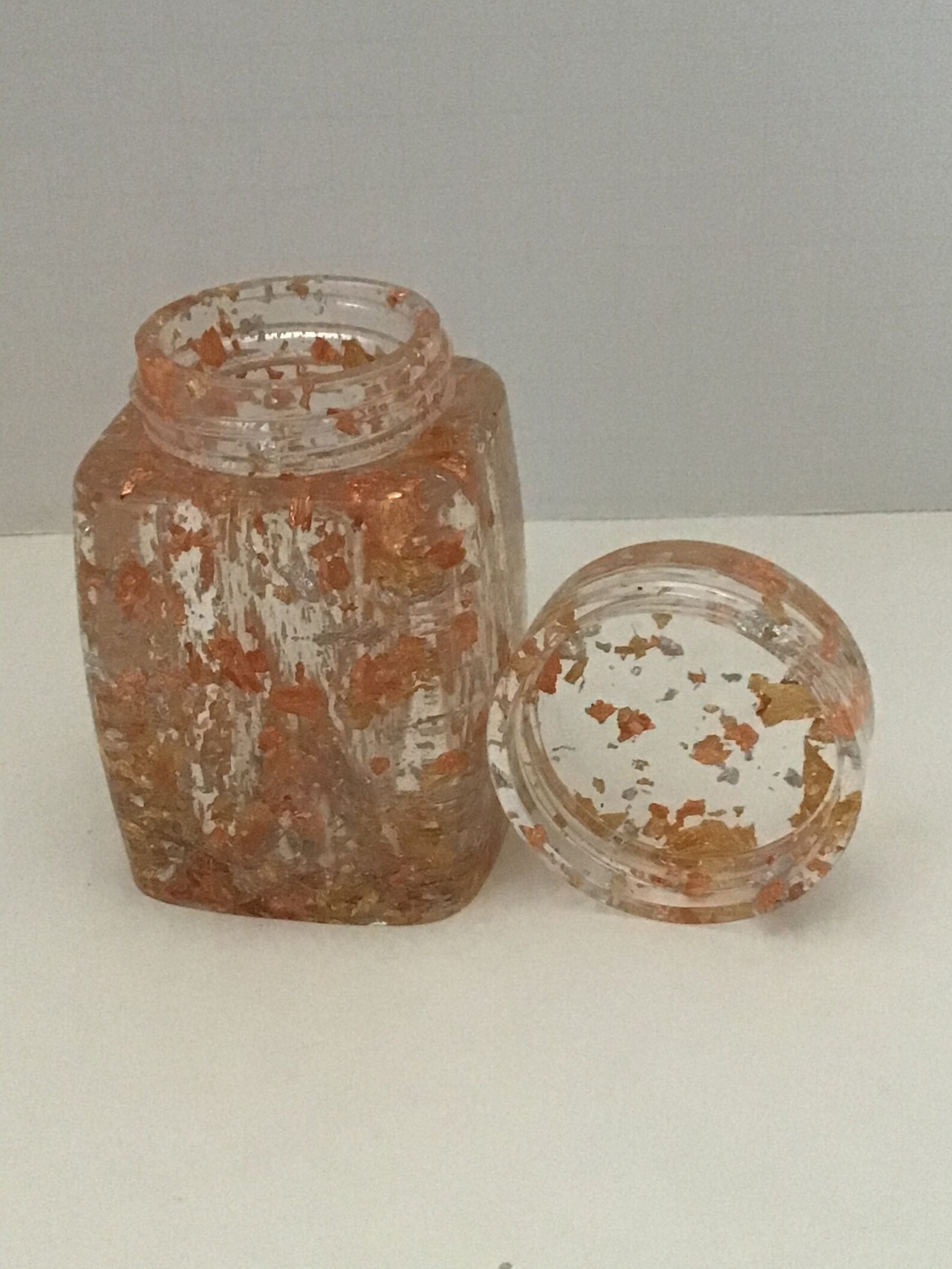 Epoxy resin screw top lid jar / stash jar Etsy