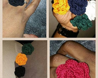 handmade crochet flower pattern ring