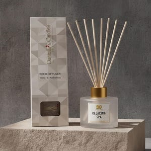Relaxing Spa Reed Diffuser Set Frosted 3.4oz/100mL, Home Aroma, Long Lasting up to 20 weeks