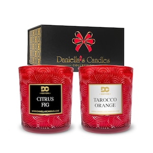 Scented Candle Gift Box: Citrus Fig & Tarocco Orange Soy Candles