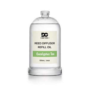 Eucalyptus Tea Reed Diffuser Refill Oil – Citrus Mint Jasmine Lily Rose Fragrance (100mL)