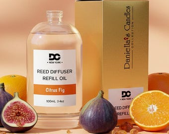 Recambio de aceite para difusor de varillas de cítricos e higos – Fragancia premium (100 ml/3,4 oz)