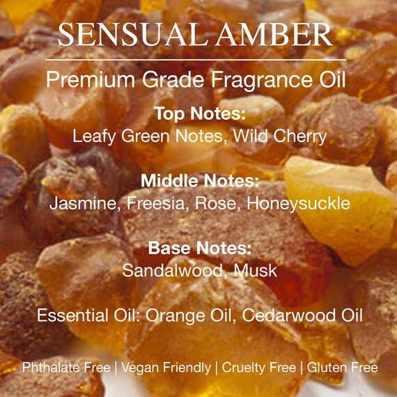 Sensual Amber Premium Grade Fragrance Oil for Aroma Scent Oil Machines,  Bath & Body Products, Candles, Incense, Soaps, Diffusers 