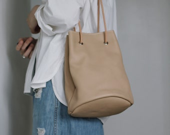 Handmade Handcrafted Genuine Leather Bucket Bag