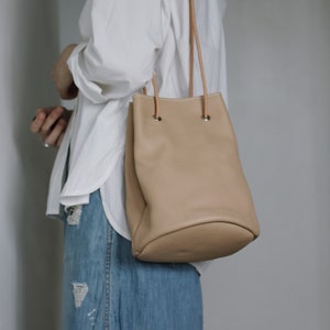 Handmade Handcrafted Genuine Leather Bucket Bag image 1