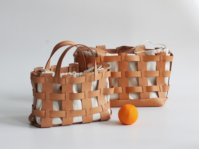 Handmade Handcrafted Vegetable Tanned Leather Caged Bag Small image 10
