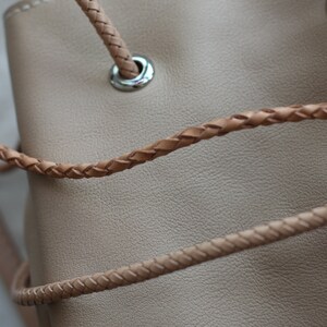 Handmade Handcrafted Genuine Leather Bucket Bag image 10