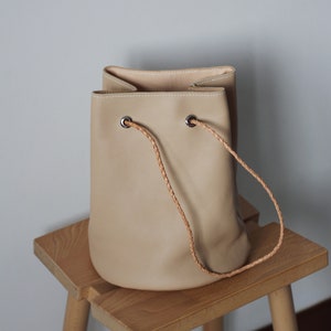 Handmade Handcrafted Genuine Leather Bucket Bag image 8