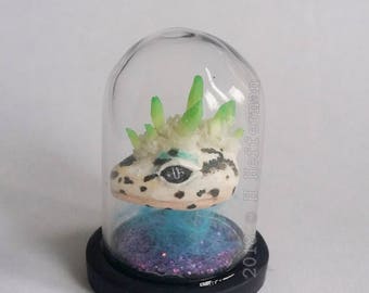 Reptile Heads Under A Dome - Leopard Gecko Lime Mohawk