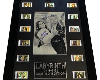 Lightbox Labyrinth Signed David Bowie & jennifer connelly (1986) collectable 35mm original filmcell