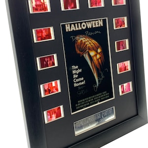 HALLOWEEN Cast Signed  Horror Classic, Original 35mm Film Cell prop, amazing collectable. (Lightbox Fitted)