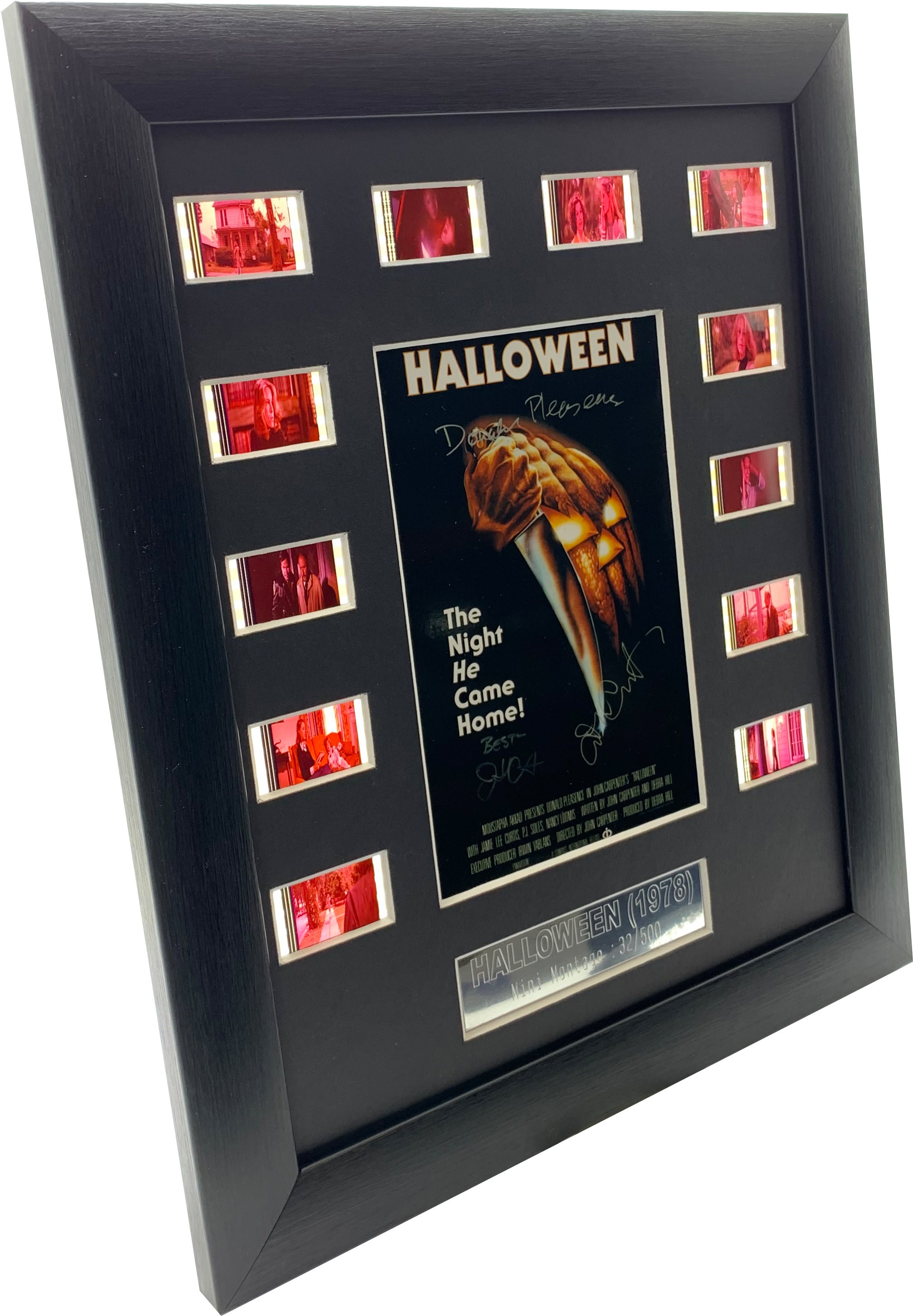 HALLOWEEN Cast Signed  Horror Classic, Original 35mm Film Cell prop, amazing collectable. (Lightbox Fitted)