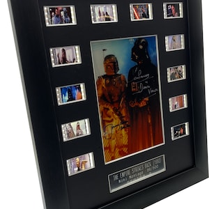 Signed Star Wars Empire Strikes back Bobba Fett & Darth Vader  amazing collectable. (We recommend adding the lightbox when ordering)