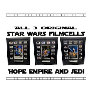 Trilogy Star Wars 3 X Filmcell Set, A New hope, Empire Strikes Back and  Return of the Jedi. (OPTION to ADD  lightboxs)