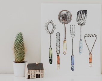 Kitchen Utensils Giclee Print