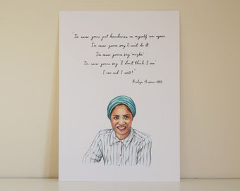 Nadiya Hussain inspirational chef quote fine art print