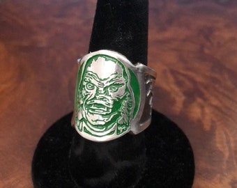 Gunther Grant Creature Black Lagoon Ring Sterling Silver USA