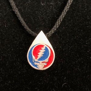Grateful Dead Symbol Charm Necklace Silver Tone Steal Your Face Owsley Stanley  Jewelry Set