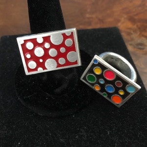 Gunther Grant POLKADOT dot designer sterling silver ring