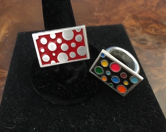 Gunther Grant POLKADOT dot designer sterling silver ring