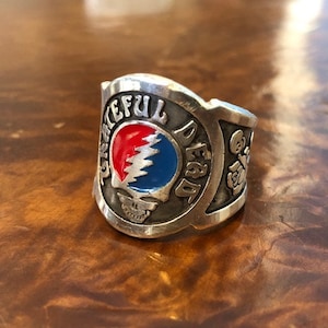 Grateful Dead Ring Lightning Skull Steal Your Face Logo Rock